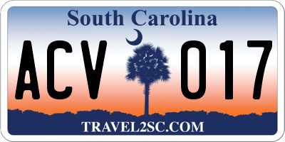 SC license plate ACV017