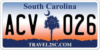 SC license plate ACV026