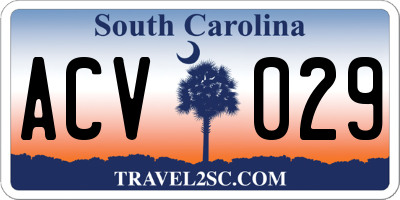 SC license plate ACV029