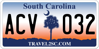 SC license plate ACV032