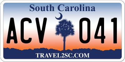 SC license plate ACV041