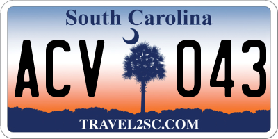 SC license plate ACV043