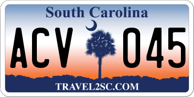 SC license plate ACV045
