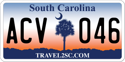SC license plate ACV046