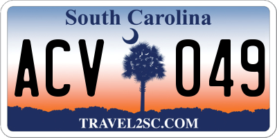 SC license plate ACV049