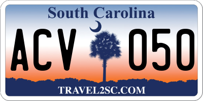SC license plate ACV050