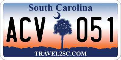 SC license plate ACV051
