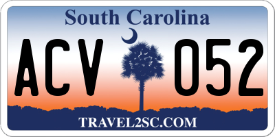 SC license plate ACV052