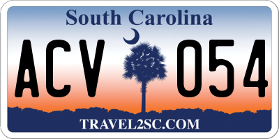 SC license plate ACV054