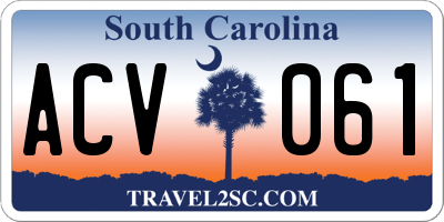 SC license plate ACV061