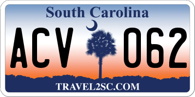 SC license plate ACV062