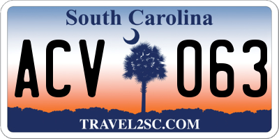 SC license plate ACV063