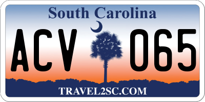 SC license plate ACV065