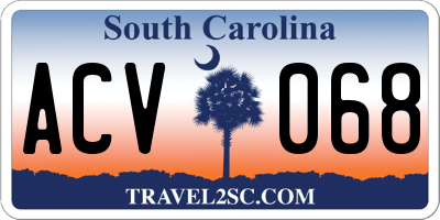 SC license plate ACV068