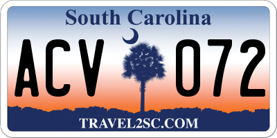 SC license plate ACV072