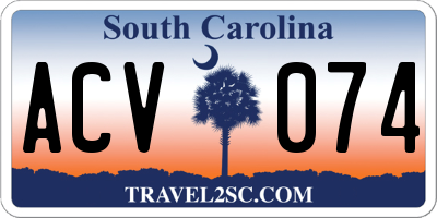SC license plate ACV074