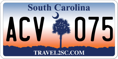 SC license plate ACV075