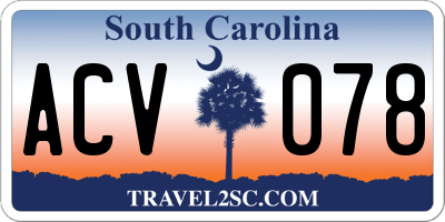 SC license plate ACV078