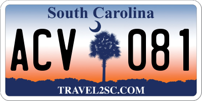 SC license plate ACV081