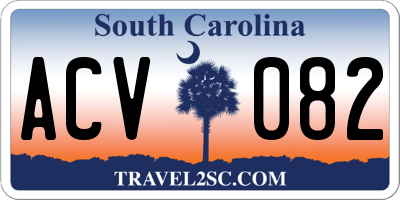 SC license plate ACV082