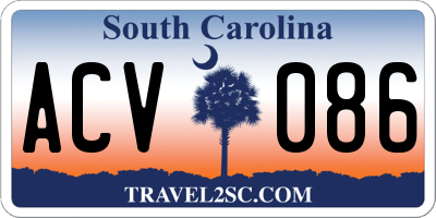 SC license plate ACV086