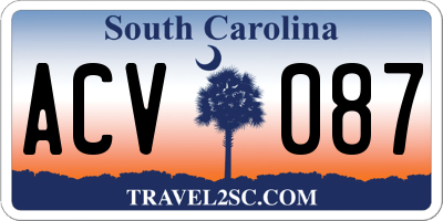 SC license plate ACV087