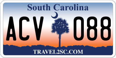 SC license plate ACV088