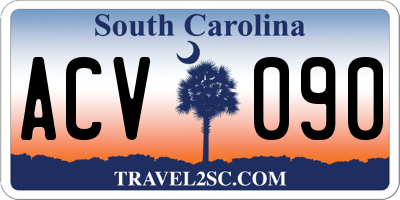 SC license plate ACV090