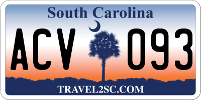 SC license plate ACV093