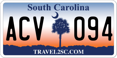 SC license plate ACV094