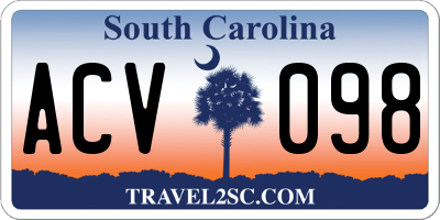 SC license plate ACV098