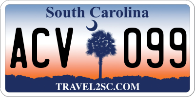 SC license plate ACV099