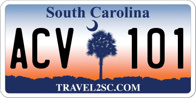 SC license plate ACV101