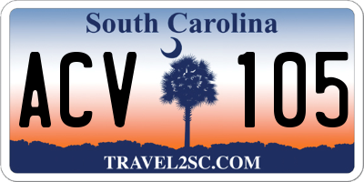 SC license plate ACV105