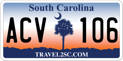 SC license plate ACV106
