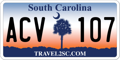 SC license plate ACV107