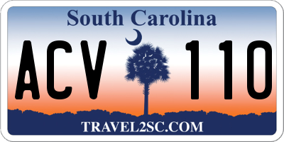 SC license plate ACV110