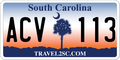 SC license plate ACV113