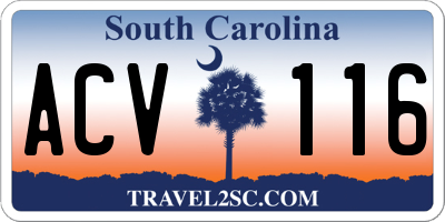 SC license plate ACV116