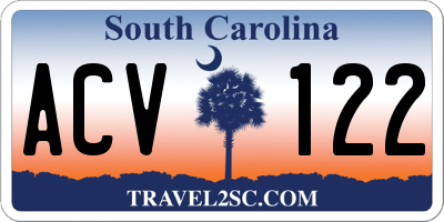 SC license plate ACV122