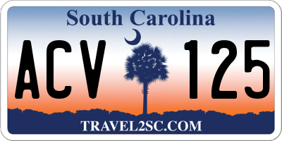 SC license plate ACV125