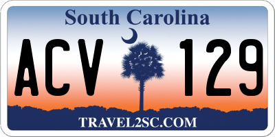 SC license plate ACV129
