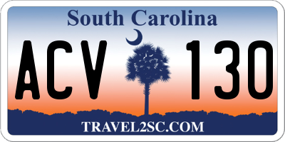 SC license plate ACV130
