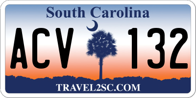 SC license plate ACV132