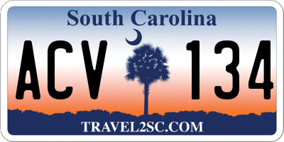 SC license plate ACV134