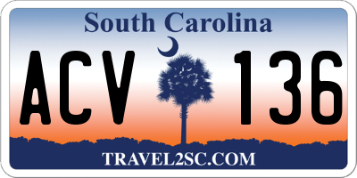 SC license plate ACV136