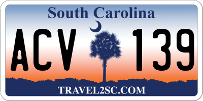 SC license plate ACV139