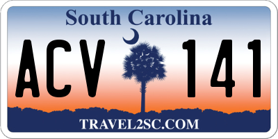SC license plate ACV141