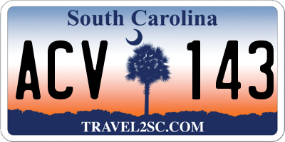 SC license plate ACV143