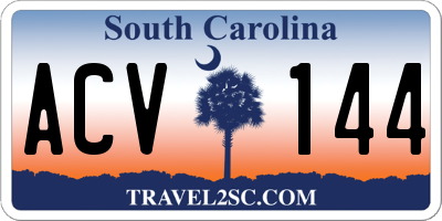 SC license plate ACV144